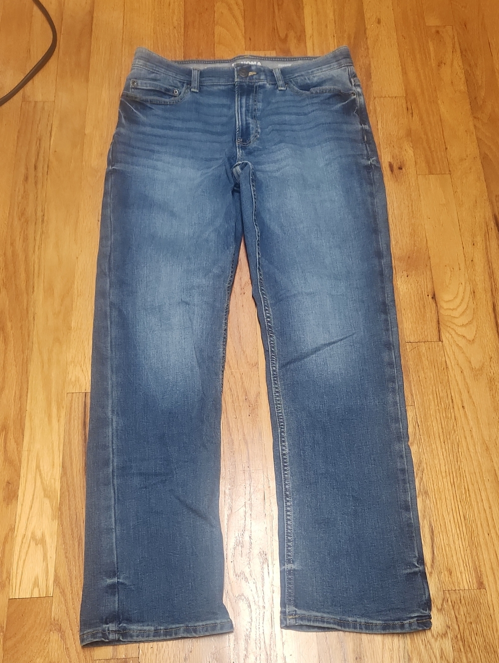 Men's Blue Straight-Leg Jeans, EUC